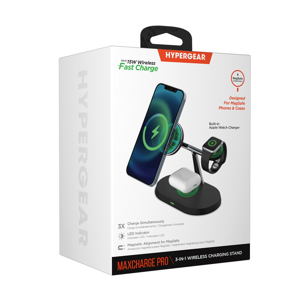 Experience Ultimate Convenience with the HyperGear MaxCharge Pro 3-in-1 MagSafe Charging Stand