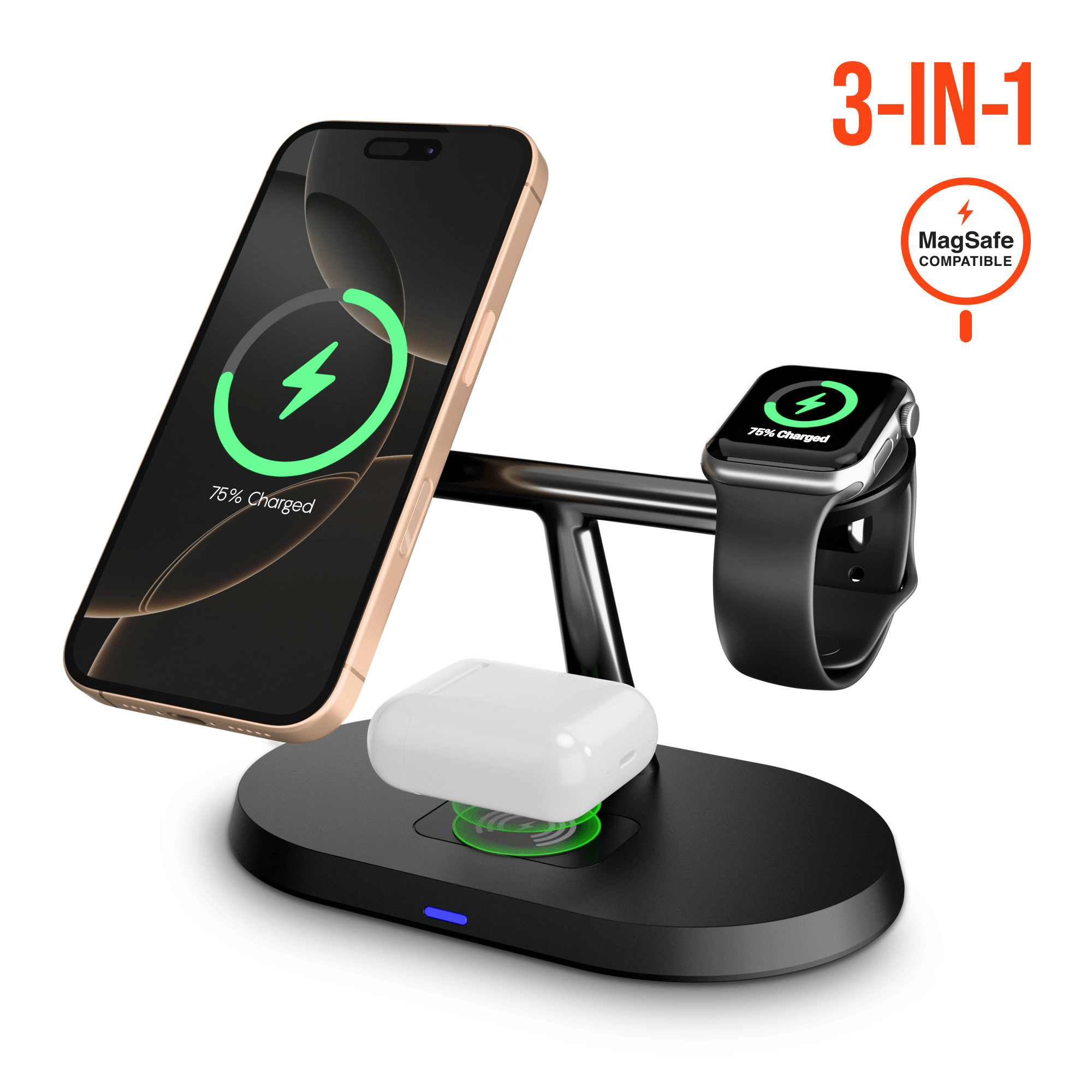 Experience Ultimate Convenience with the HyperGear MaxCharge Pro 3-in-1 MagSafe Charging Stand