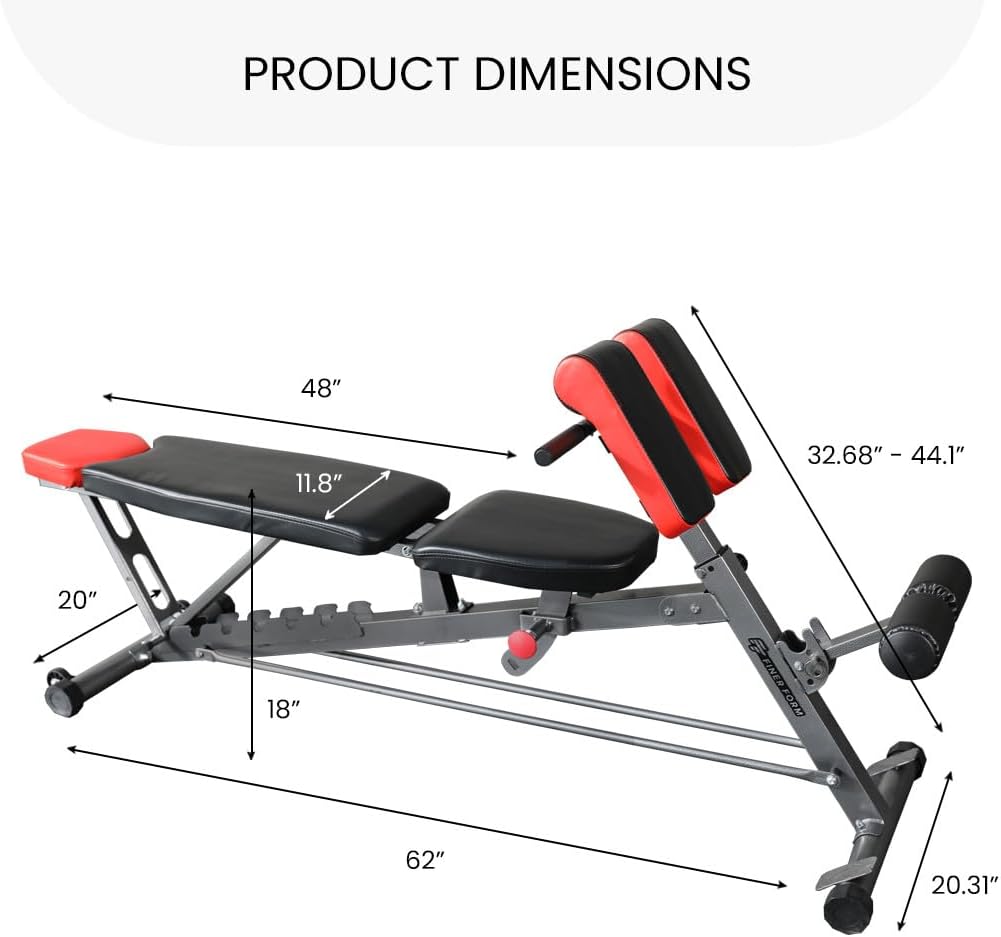 Transform Your Home Workouts with the Finer Form Multi-Functional Adjustable FID Weight Bench - 1,000 Lb Capacity, 23 Settings for Ultimate Versatility!
