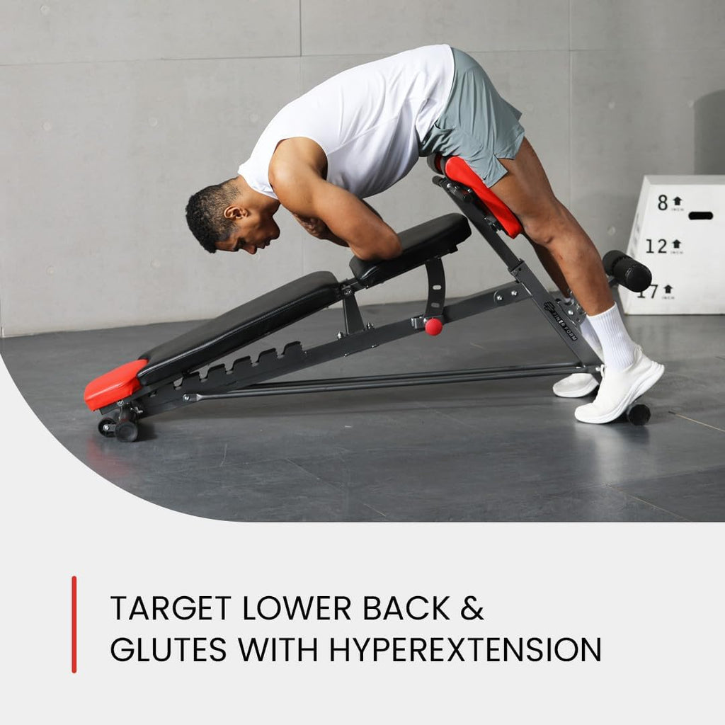 Transform Your Home Workouts with the Finer Form Multi-Functional Adjustable FID Weight Bench - 1,000 Lb Capacity, 23 Settings for Ultimate Versatility!