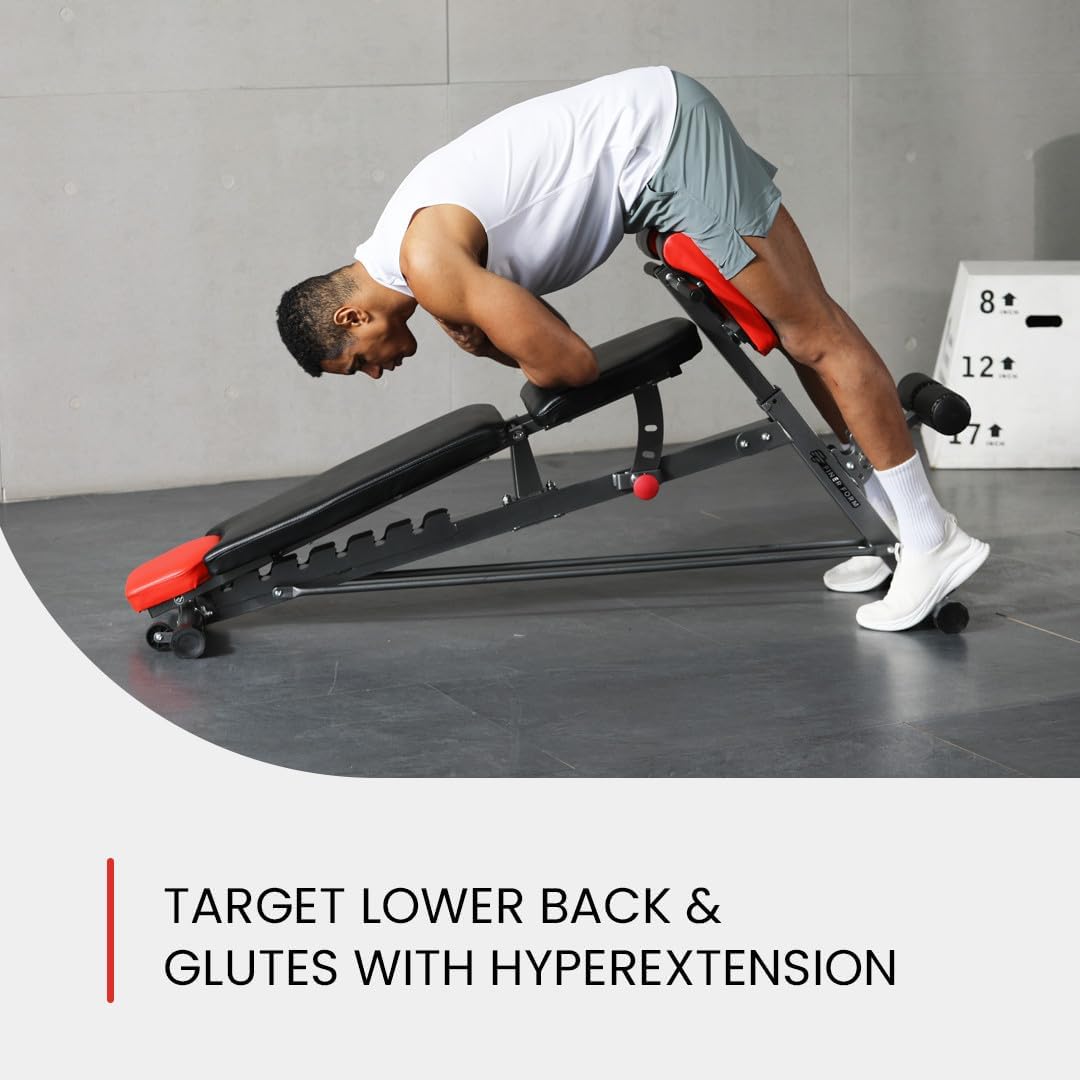 Transform Your Home Workouts with the Finer Form Multi-Functional Adjustable FID Weight Bench - 1,000 Lb Capacity, 23 Settings for Ultimate Versatility!