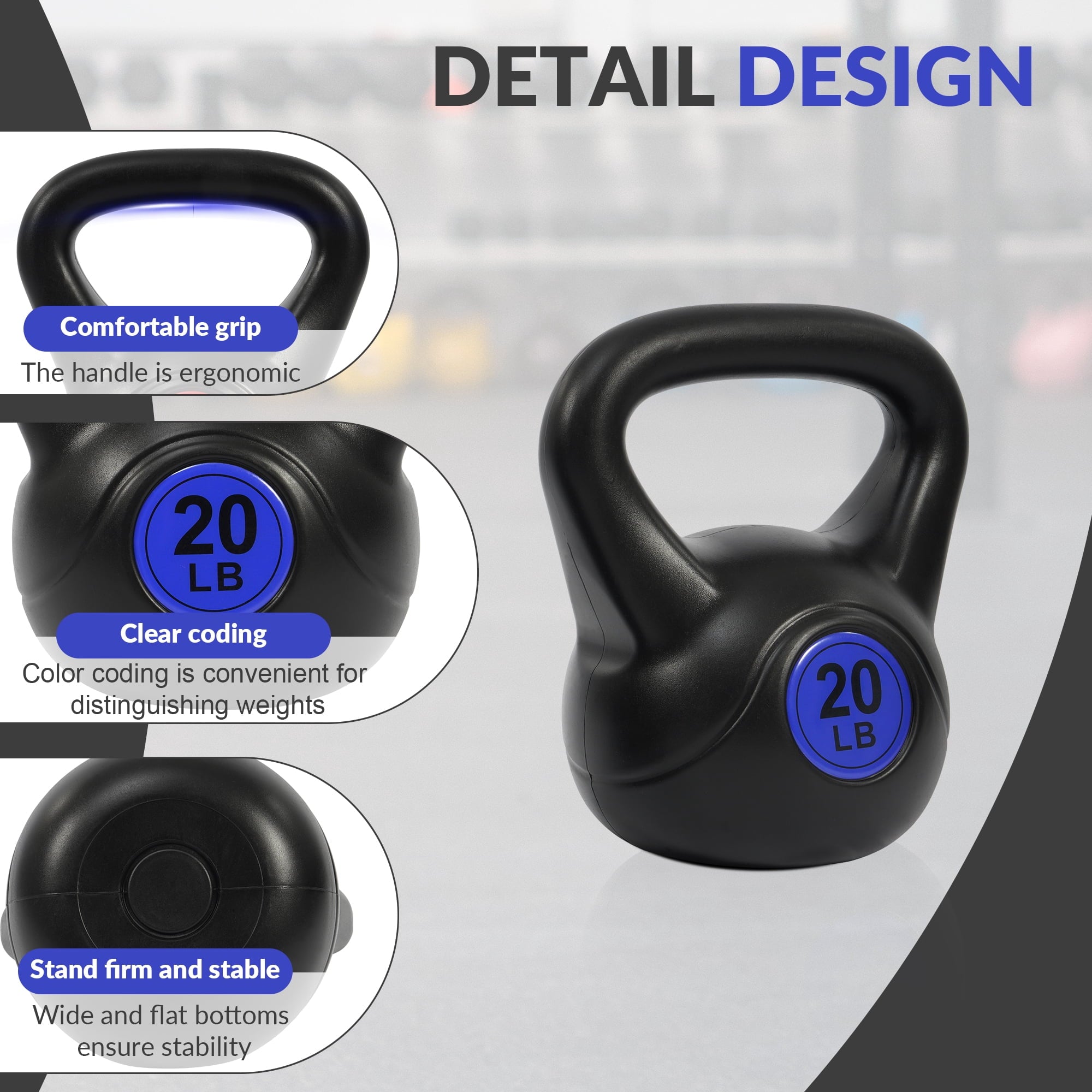 Elevate Your Fitness with Our 3-Piece Wide Grip Kettlebell Set: 10Lb, 15Lb, and 20Lb for Total Body Transformation