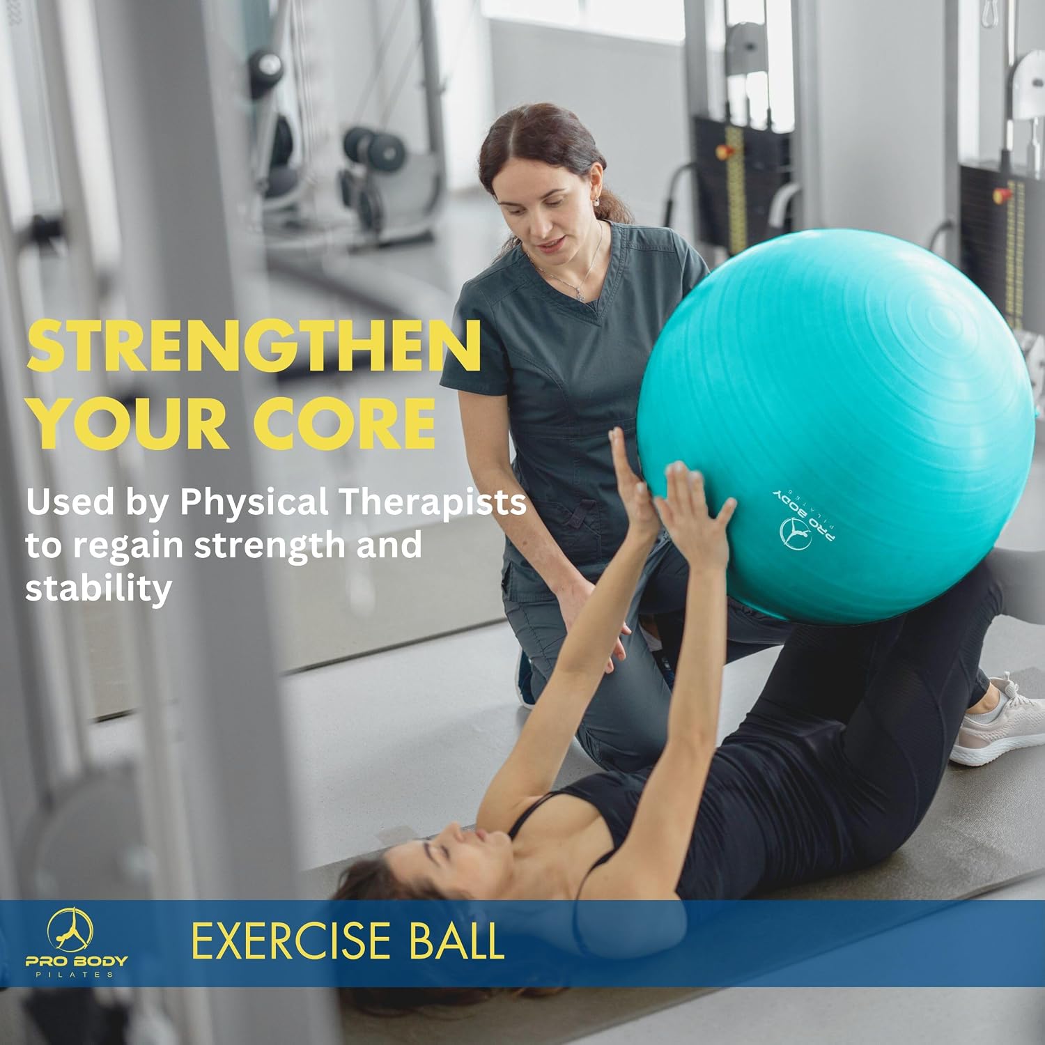 Versatile Gym-Grade Yoga Ball for Fitness, Therapy & Active Sitting - Perfect for All Sizes & Ages
