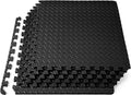 Transform Your Space with Fit Exercise Puzzle Mat ½-Inch - Durable EVA Interlocking Foam Floor Tiles for Home Gym, Workout, and Kids Play Areas - 24 SQ FT of Comfort in Black!