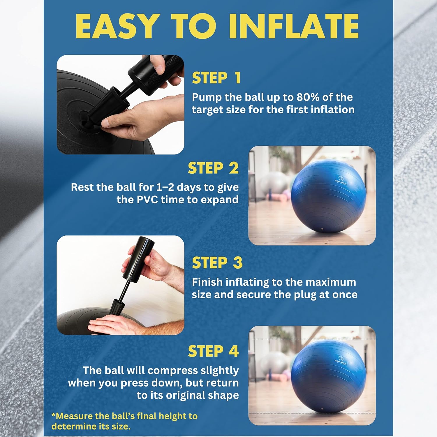 Versatile Gym-Grade Yoga Ball for Fitness, Therapy & Active Sitting - Perfect for All Sizes & Ages