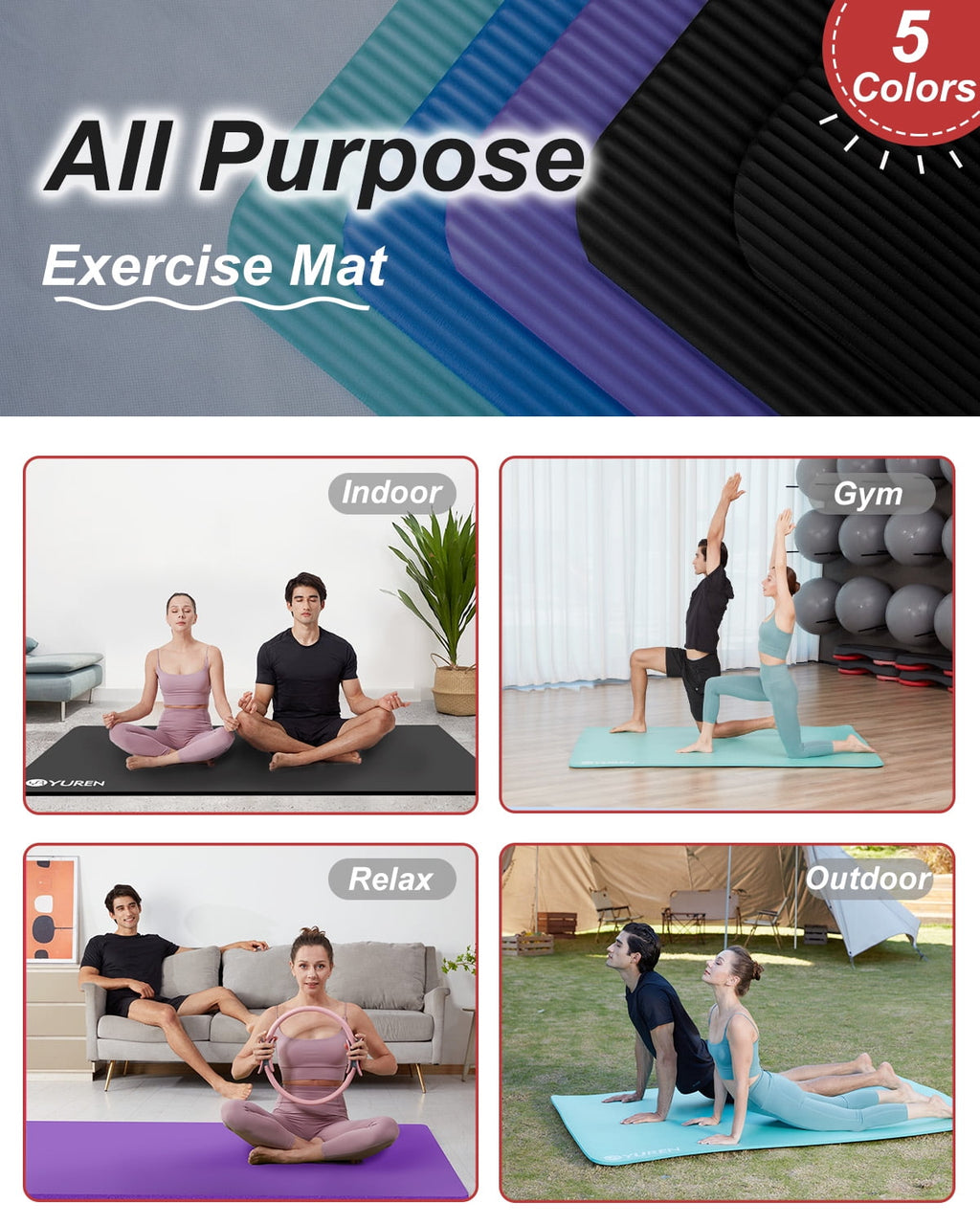 Experience Ultimate Comfort with Our Extra Large 10Mm Thick Non-Slip Yoga Mat - Perfect for All Your Workouts!