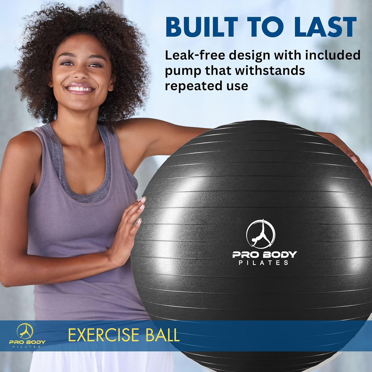 Versatile Gym-Grade Yoga Ball for Fitness, Therapy & Active Sitting - Perfect for All Sizes & Ages