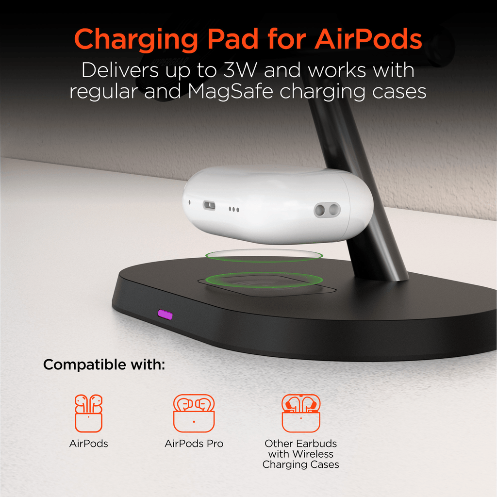 Experience Ultimate Convenience with the HyperGear MaxCharge Pro 3-in-1 MagSafe Charging Stand