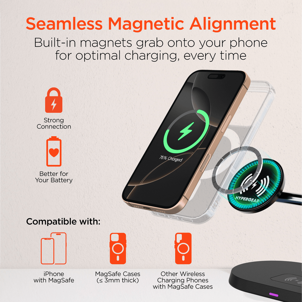 Experience Ultimate Convenience with the HyperGear MaxCharge Pro 3-in-1 MagSafe Charging Stand