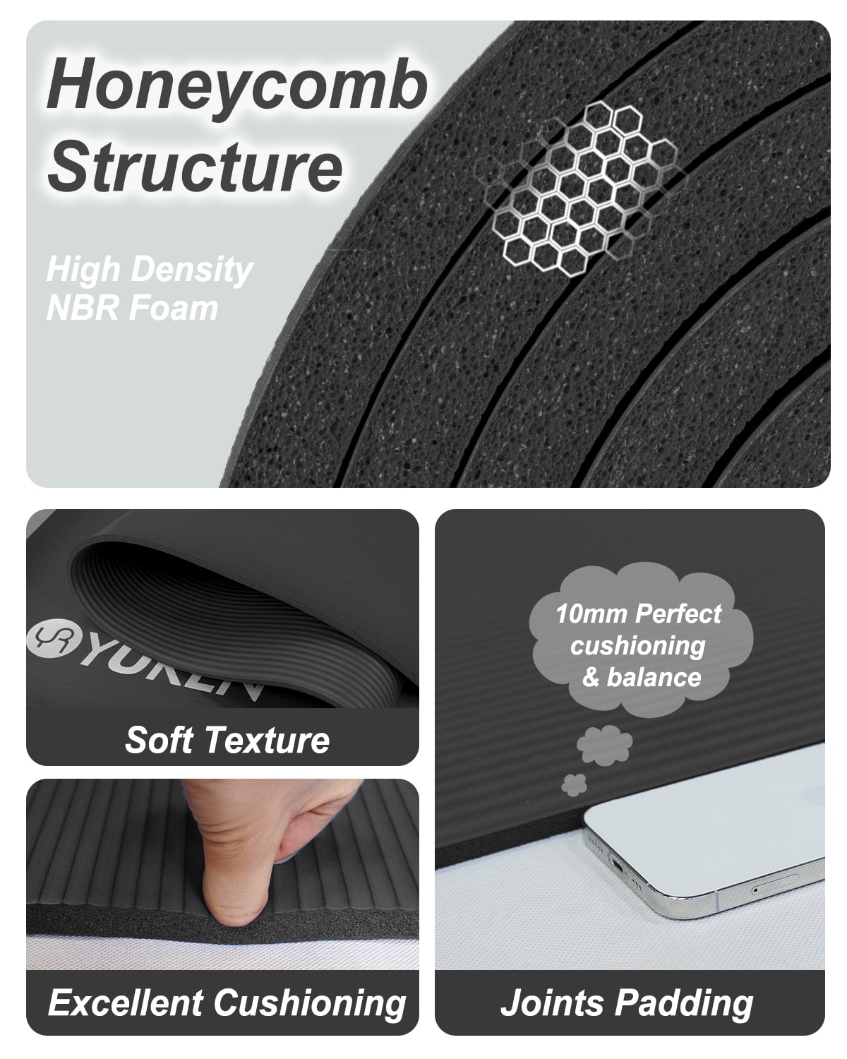 Experience Ultimate Comfort with Our Extra Large 10Mm Thick Non-Slip Yoga Mat - Perfect for All Your Workouts!