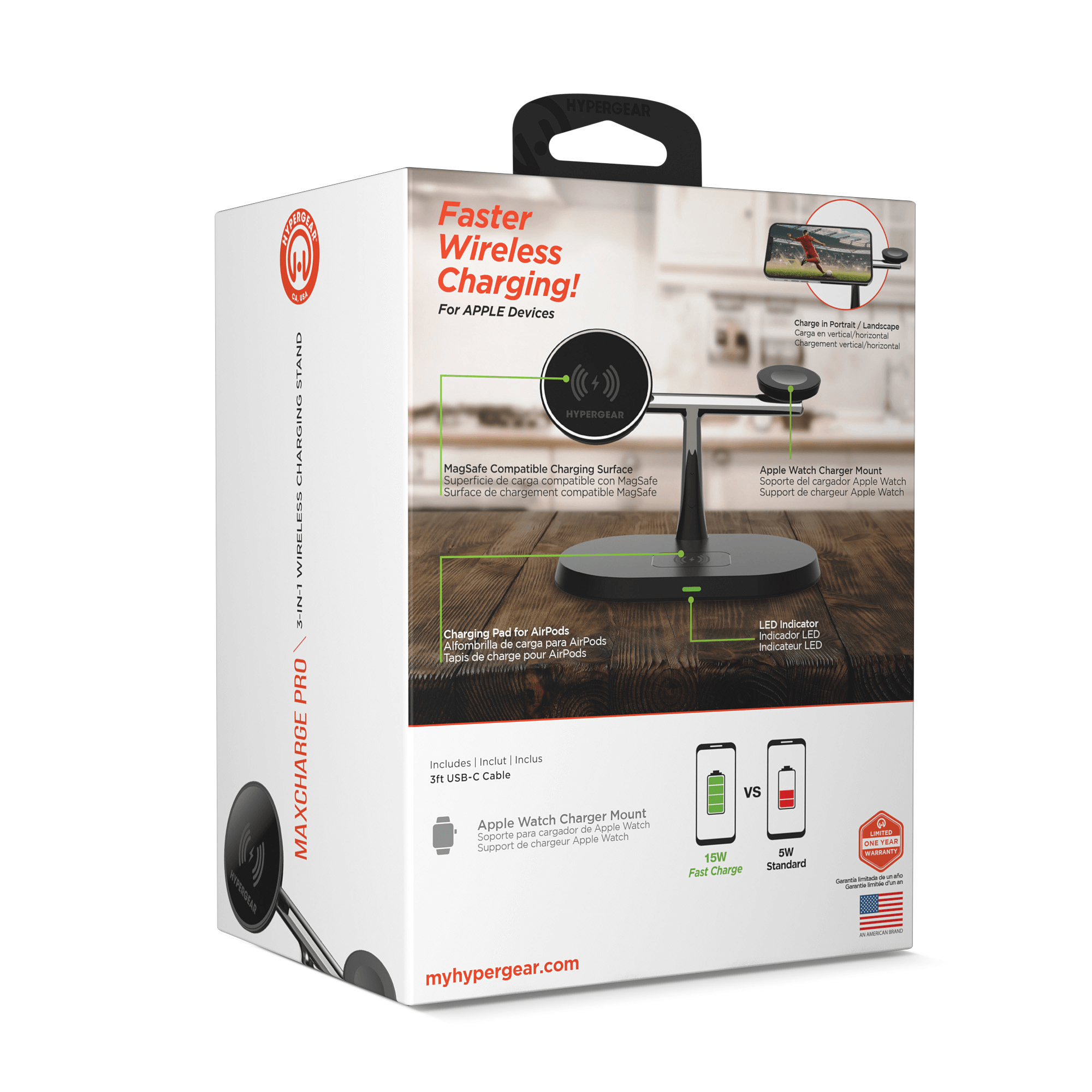 Experience Ultimate Convenience with the HyperGear MaxCharge Pro 3-in-1 MagSafe Charging Stand