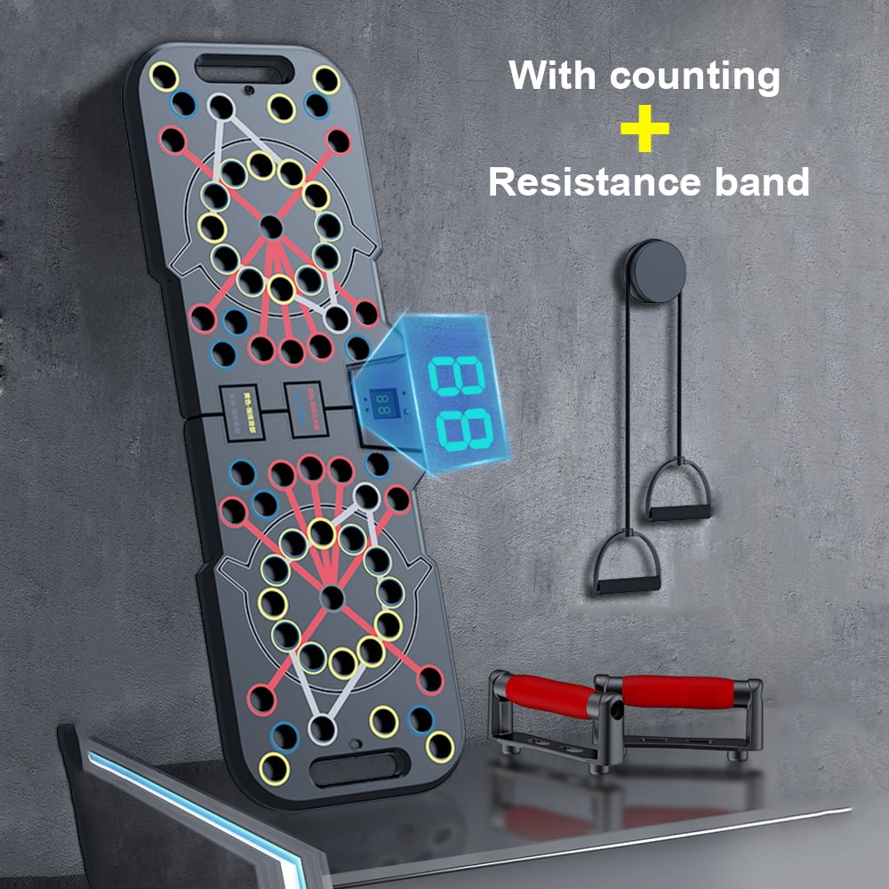 Revolutionary Foldable Push Up Board with Smart Counting - 60 in 1 Multi-Function Fitness Equipment for Strength Training at Home or On-the-Go